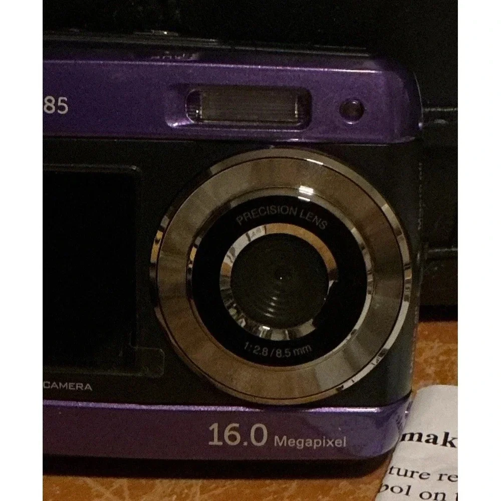 Polaroid iS085 Dual LCD Digital Camera 16.0 Megapixel Purple With Bag Tested